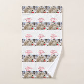 Serviettes de bain set Valentine's Day Ours polair (Serviette à main)