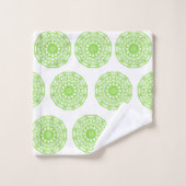 Serviettes de bain set vert Mandala (Gant de toilette)