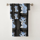 Serviettes de bain sets Chat (En situation)