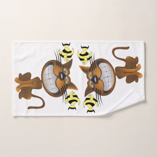 Serviettes de bain sets de chat poisson (Serviette à main)