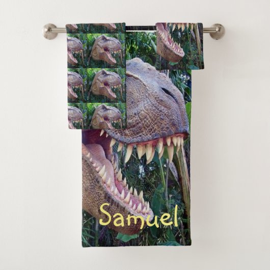 Serviettes de bain sets Dinosaures (En situation)
