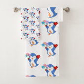 Serviettes de bain sets Saint Valentin Coeurs de p (En situation)