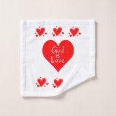 Serviettes de bain sets Valentine's God is Love (Gant de toilette)