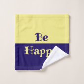Serviettes de bain "Soyez Heureux" (Jaune Beurre e (Gant de toilette)