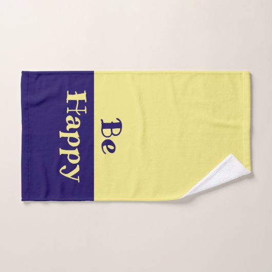 Serviettes de bain "Soyez Heureux" (Jaune Beurre e (Serviette à main)