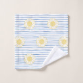 Serviettes de bain Sunflowers et Blue Stripes (Gant de toilette)