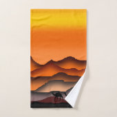 Serviettes de bain Sunset Desert Camel Desert (Serviette à main)