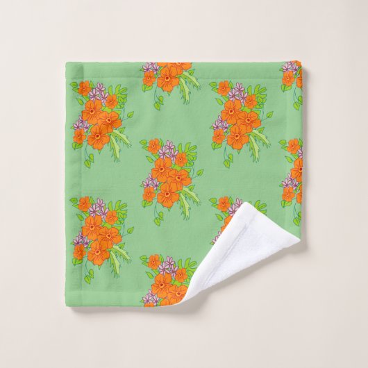 Serviettes de bain vertes, (Gant de toilette)