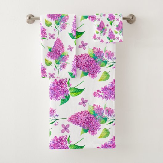 Serviettes de bain violet en été Lilacs (En situation)