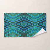Serviettes de bains en plumes bleues et vertes (Serviette à main)