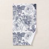 Serviettes de bains Motifs à fleurs Vintages bleue (Serviette à main)