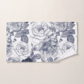 Serviettes de bains Motifs à fleurs Vintages bleue (Serviette à main)