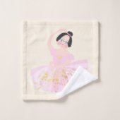 Serviettes de ballerine rose ensemble. (Gant de toilette)