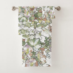 Serviettes de Bath de fleur de chèvrefeuille de