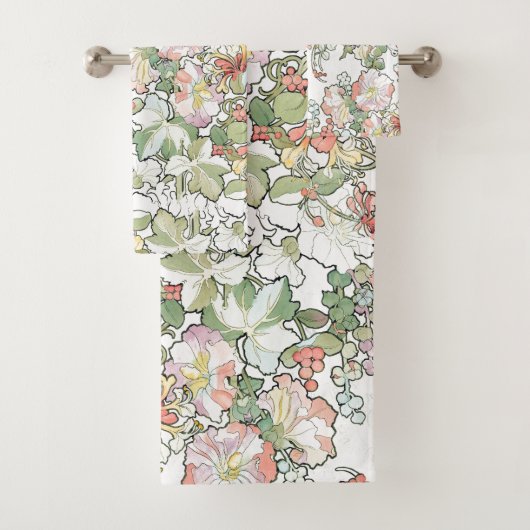 Serviettes de Bath de fleur de chèvrefeuille de (En situation)