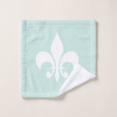 Serviettes de Bath de Fleur de Lis Pastel Seafoam (Gant de toilette)
