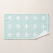 Serviettes de Bath de Fleur de Lis Pastel Seafoam (Serviette à main)