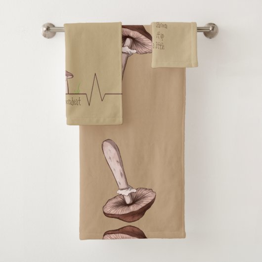 Serviettes de champignon avec des conceptions (En situation)