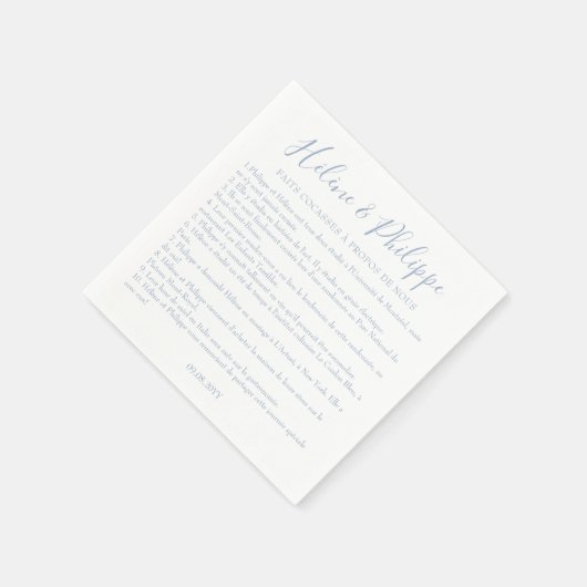 Serviettes de Cocktail de Mariage Bleu Poussiéreux Servet (Hoek)