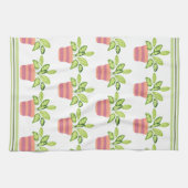 Serviettes de cuisine à garniture verte en pot et (Horizontal)