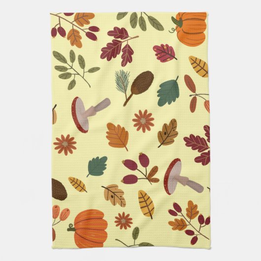 Serviettes de cuisine à motif de feuilles d'automn (Vertical)