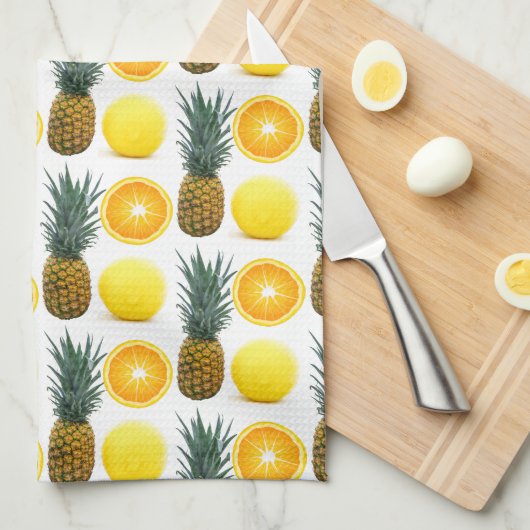 Serviettes de cuisine à motif de fruits tropicaux (Quart Plié)