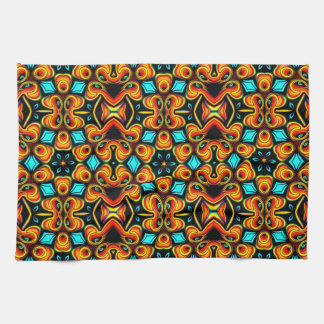 Serviettes de cuisine à motif rouge orange