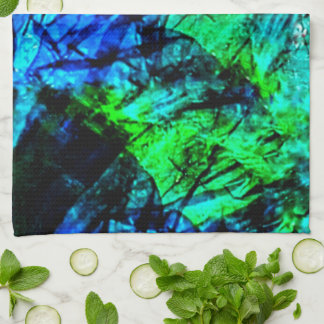 Serviettes de cuisine abstraites bleu doux, textur