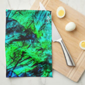 Serviettes de cuisine abstraites bleu doux, textur (Quart Plié)