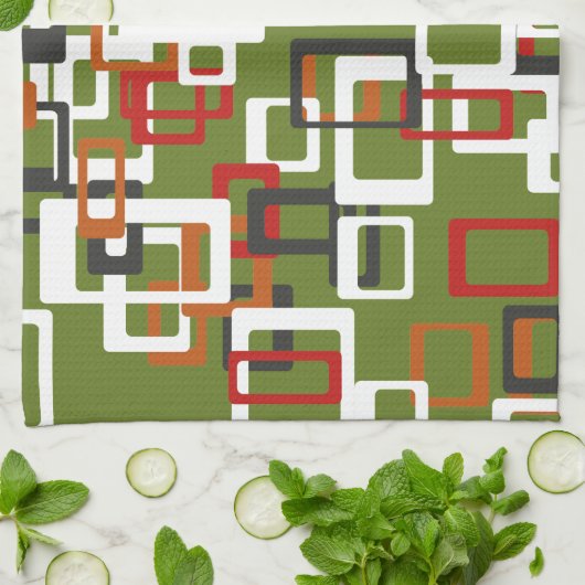 Serviettes de cuisine atomique du milieu du siècle (Plié)