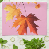Serviettes de cuisine automne rose (Plié)