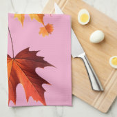 Serviettes de cuisine automne rose (Quart Plié)