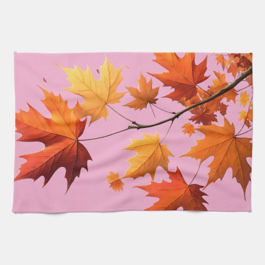 Serviettes de cuisine automne rose (Horizontal)