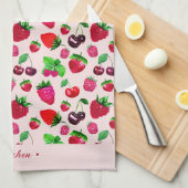 Serviettes de cuisine avec design de baies juteuse (Quart Plié)