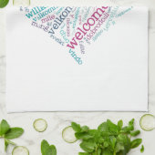 Serviettes de cuisine bienvenues de coeur (Plié)