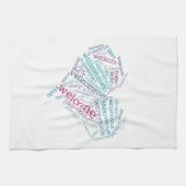 Serviettes de cuisine bienvenues de coeur (Horizontal)
