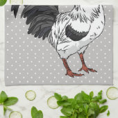 Serviettes de cuisine blanches élégantes de coq (Plié)