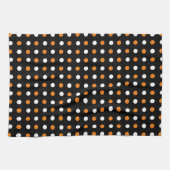 Serviettes de cuisine blanches et oranges noires (Horizontal)