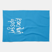 Serviettes de cuisine bleu grec Kali Orexi (Horizontal)