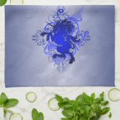 Serviettes de cuisine bleues de licorne (Plié)