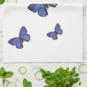 serviettes de cuisine bleues de papillon (Plié)
