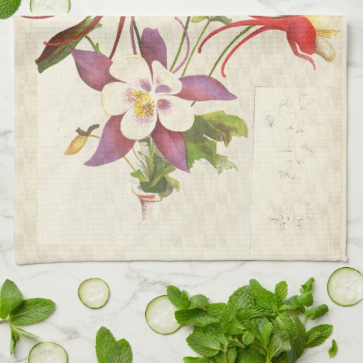 Serviettes de cuisine botaniques florales de (Plié)