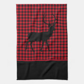 Serviettes de cuisine-Buffalo Plaid Deer (Vertical)