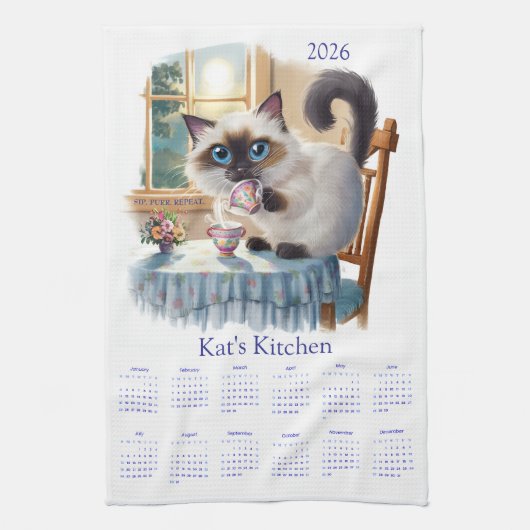 Serviettes de cuisine Calendrier 2026 de l'heure d (Vertical)