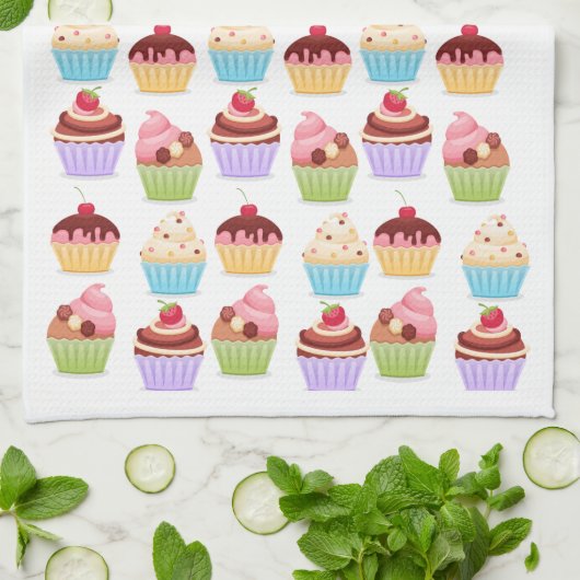 Serviettes de cuisine Cupacake (Plié)