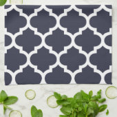 Serviettes de cuisine de bleu marine de Quatrefoil (Plié)