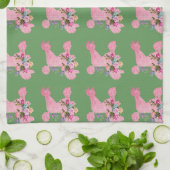 Serviettes de cuisine de caniche rose (Plié)