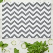 Serviettes de cuisine de Chevron de charbon de (Plié)