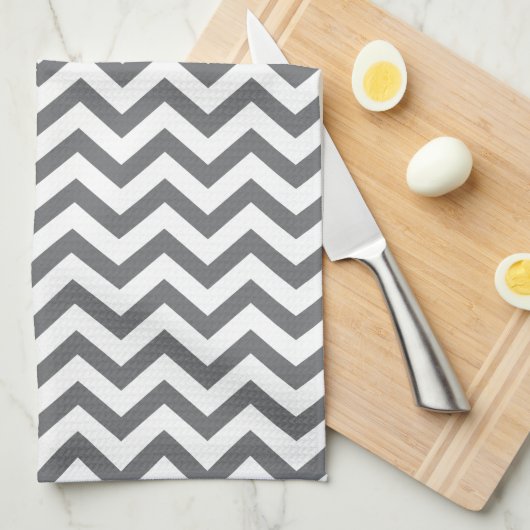 Serviettes de cuisine de Chevron de charbon de (Quart Plié)