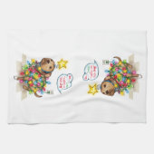 Serviettes de cuisine de chien de Noël (Horizontal)